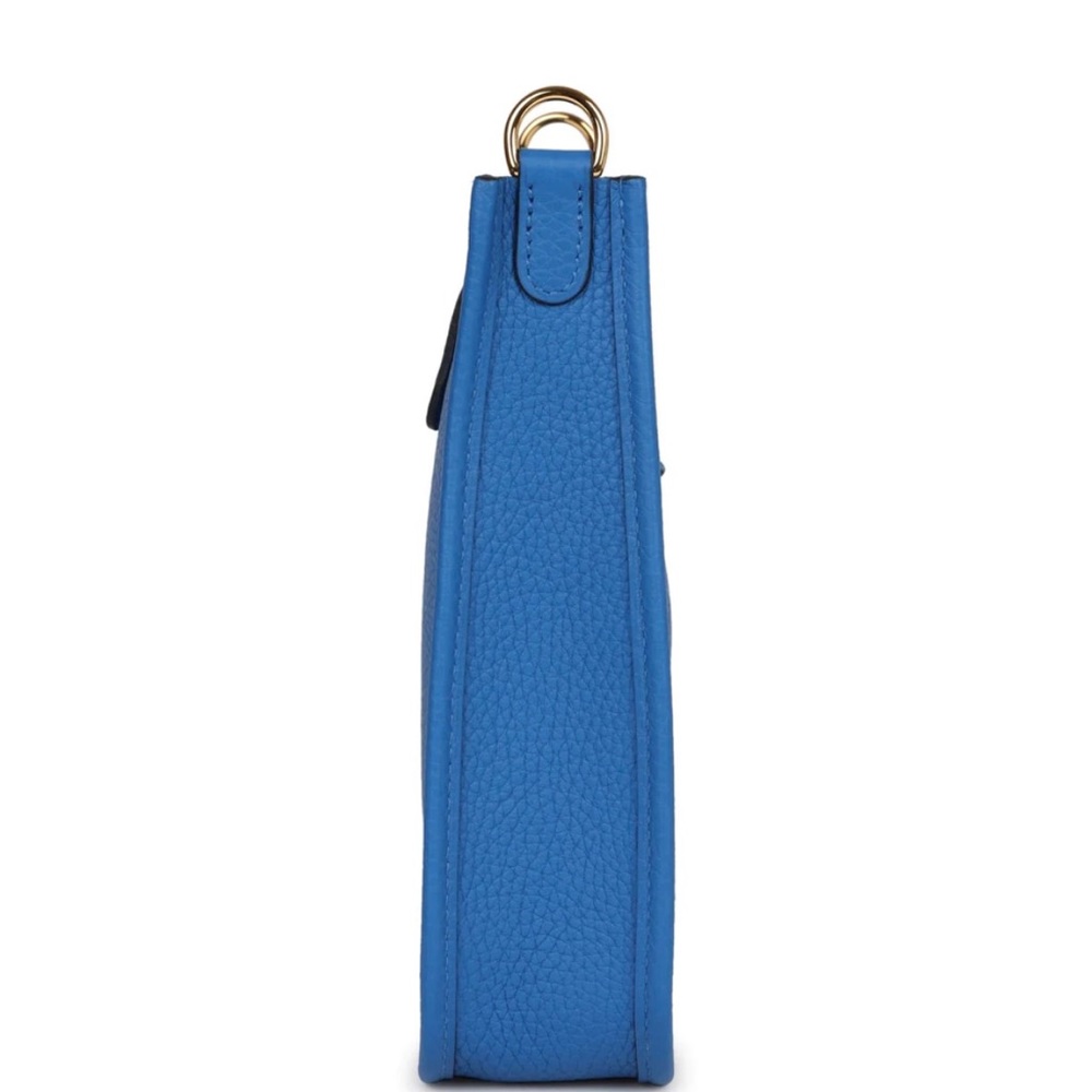 NEW Hermès Evelyne TPM Bleu Zellige Clemence Gold Hardware Crossbody Bag - Picture 3 of 8